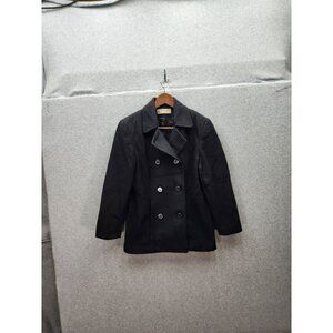 Marsh Landing Petites Wool Blend Peacoat Jacket PS Black